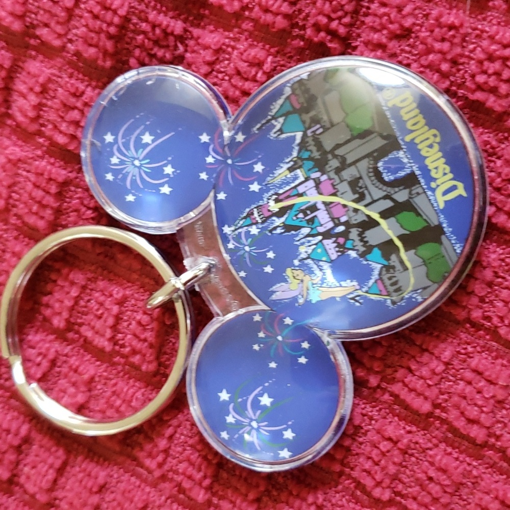 MICKEY KEYCHAIN Sleeping Beauty Castle,Tinkerbell,Mickey,Fireworks (BIN 008)